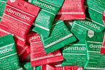Denttabs Fluorid Toothpaste Tablets in glass storage jar