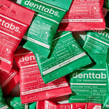 Denttabs Fluorid Toothpaste Tablets in glass storage jar