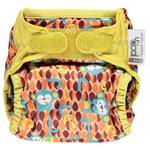 The Close Pop-In +bamboo reusable cloth nappy with adjustable velcro closures, in a monkey print