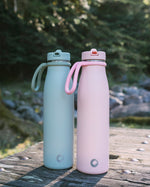 drinking from their One Green Bottle 500ml Evolution Collection Bottle - Sports Cap