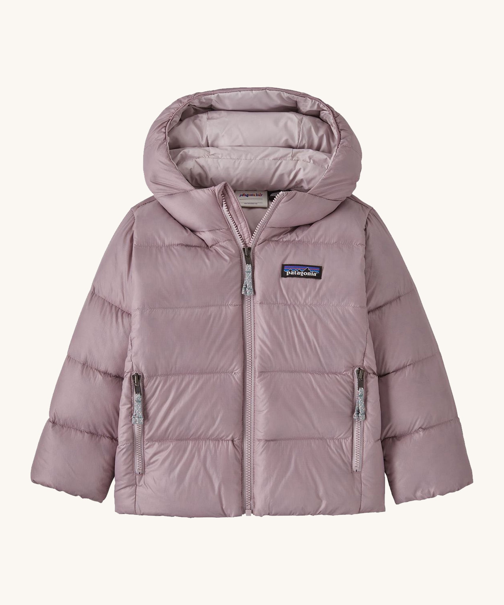 Patagonia Baby Hi-Loft Down Sweater Hoody Stormy Mauve – Babipur
