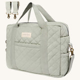 Avery Row Nappy Changing Bag - Sage with sage pram clips