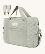 Avery Row Nappy Changing Bag - Sage with sage pram clips
