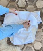 Velcro fastening adult and teen reusable incontinence nappy - comfy, washable and absorbent - for sale at Babipur.