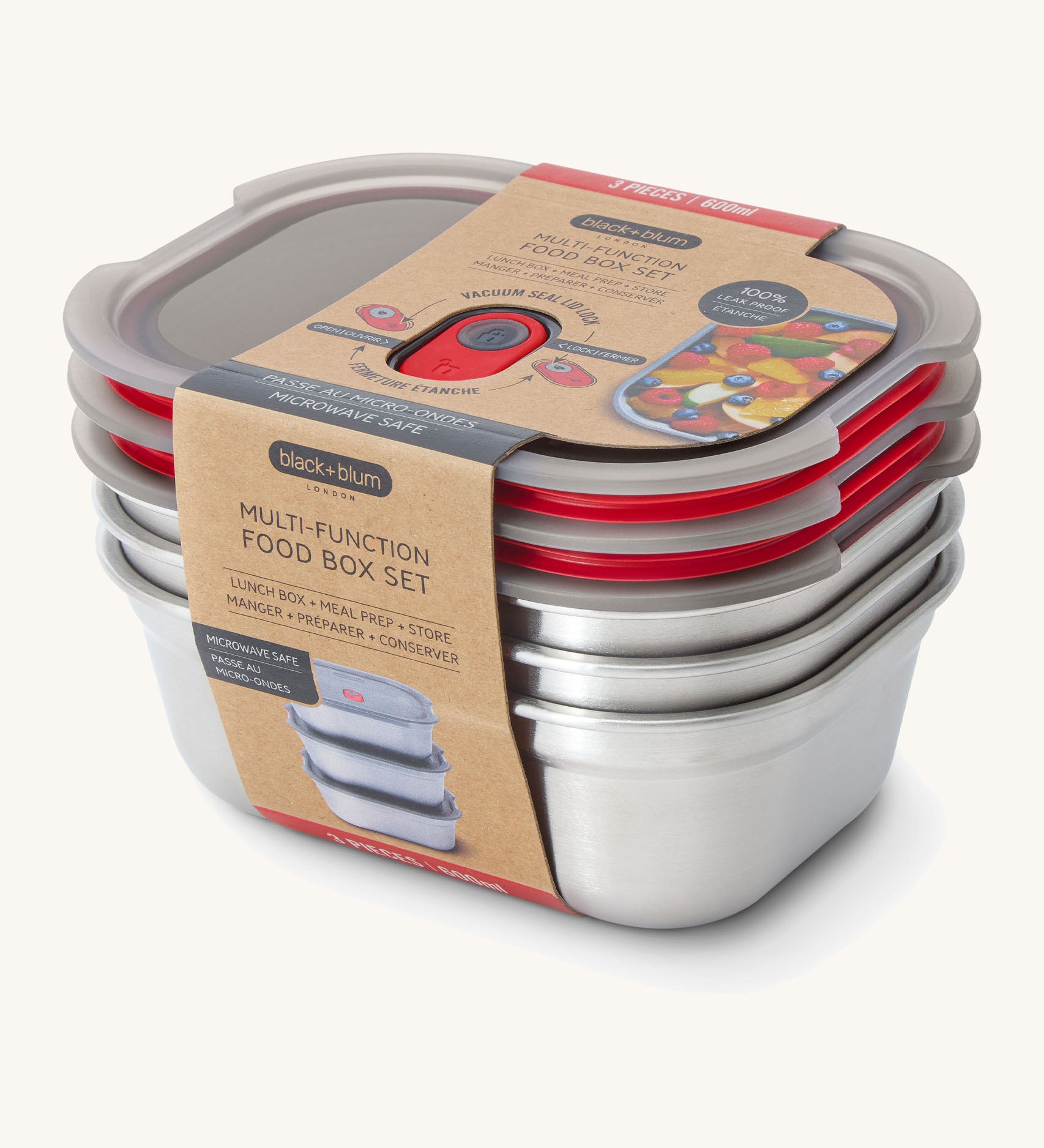 Black + Blum microwave safe, leakproof stainless steel small lunchbox set available  at Babipur.