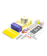The Candylab Rocket Fuel Station parts with its cardboard box packaging