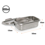 The measurements on the Elephant Box Clip & Seal Lunchbox With Removable Divider - 800ml