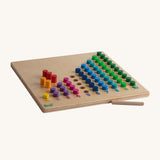 The Erzi Toys Counting Peg Board, with the colourful pegs inside the counting holes ranging from 1 to 10. A great way to learn about numbers