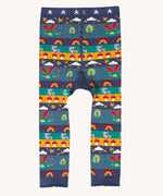 The back of the Frugi little knitted leggings in dragon fair isle available at Babipur.