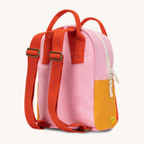 The back of The organic cotton Fluf B-Pack Jr. a kids school backpack with red adjustable straps