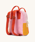 The back of The organic cotton Fluf B-Pack Jr. a kids school backpack with red adjustable straps
