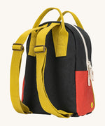 The back of The organic cotton Fluf B-Pack Jr. a kids school backpack with mustard coloured adjustable straps