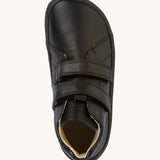 A top down view of the Froddo barefoot leather school boots in black available at Babipur.
