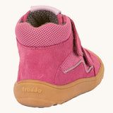 Froddo barefoot tex kids spring shoes in fuchsia available at Babipur showing the padded ankle detail