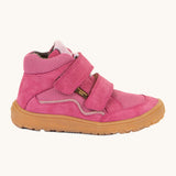 Froddo barefoot tex kids spring shoes in fuchsia pink available at Babipur showing the side detail of the shoe