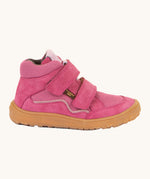 Froddo barefoot tex kids spring shoes in fuchsia pink available at Babipur showing the side detail of the shoe