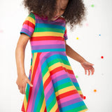 Frugi Foxglove Rainbow Sofia Skater Dress