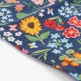 Frugi navy dress potager garden design hem detail