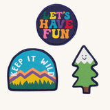 Frugi kids keep it wild patches available at Babipur. A pack of 3 GOTS organic cotton patches that can be put on clothing.