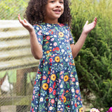 Frugi navy skater dress potager garden design