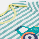Frugi striped long sleeve top tractor neck detail