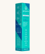 The turquoise cardboard packaging for the Georganics fluoride free toothpaste with pre and prebiotcs in fresh mint flavour