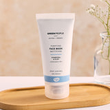 Green People Purifying Face Mask - 50ml on a wooden tray