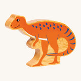 A chunky wooden Lanka Kade orange Hysilophodon dinosaur figure available at Babipur.