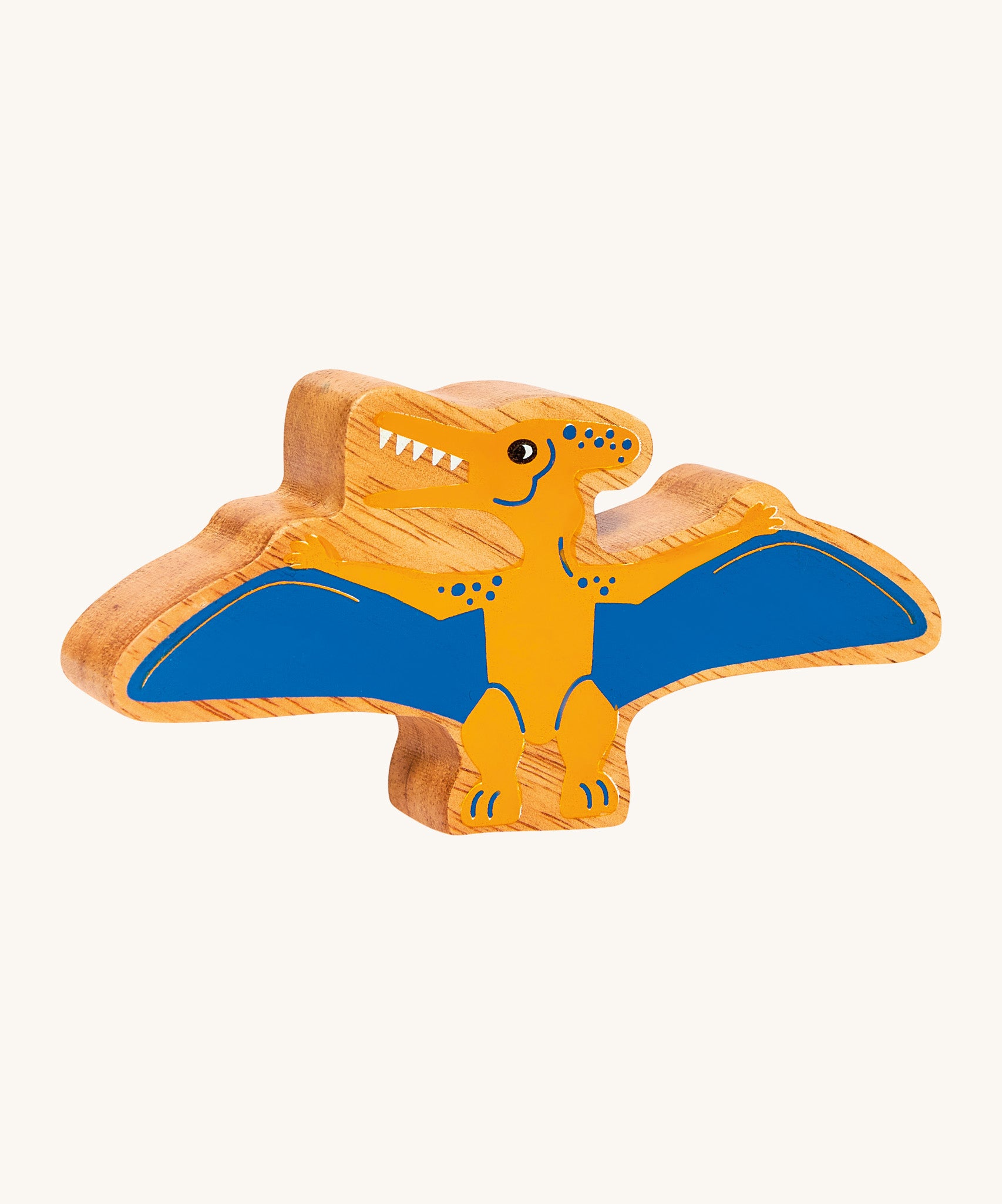 A chunky wooden Lanka Kade Pteradon dinosaur figure available at Babipur.