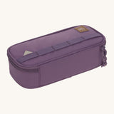 Lassig kids spacy school pencil case in purple available at Babipur. Features a decorative matching purple strap on the front and a zip fastener.
