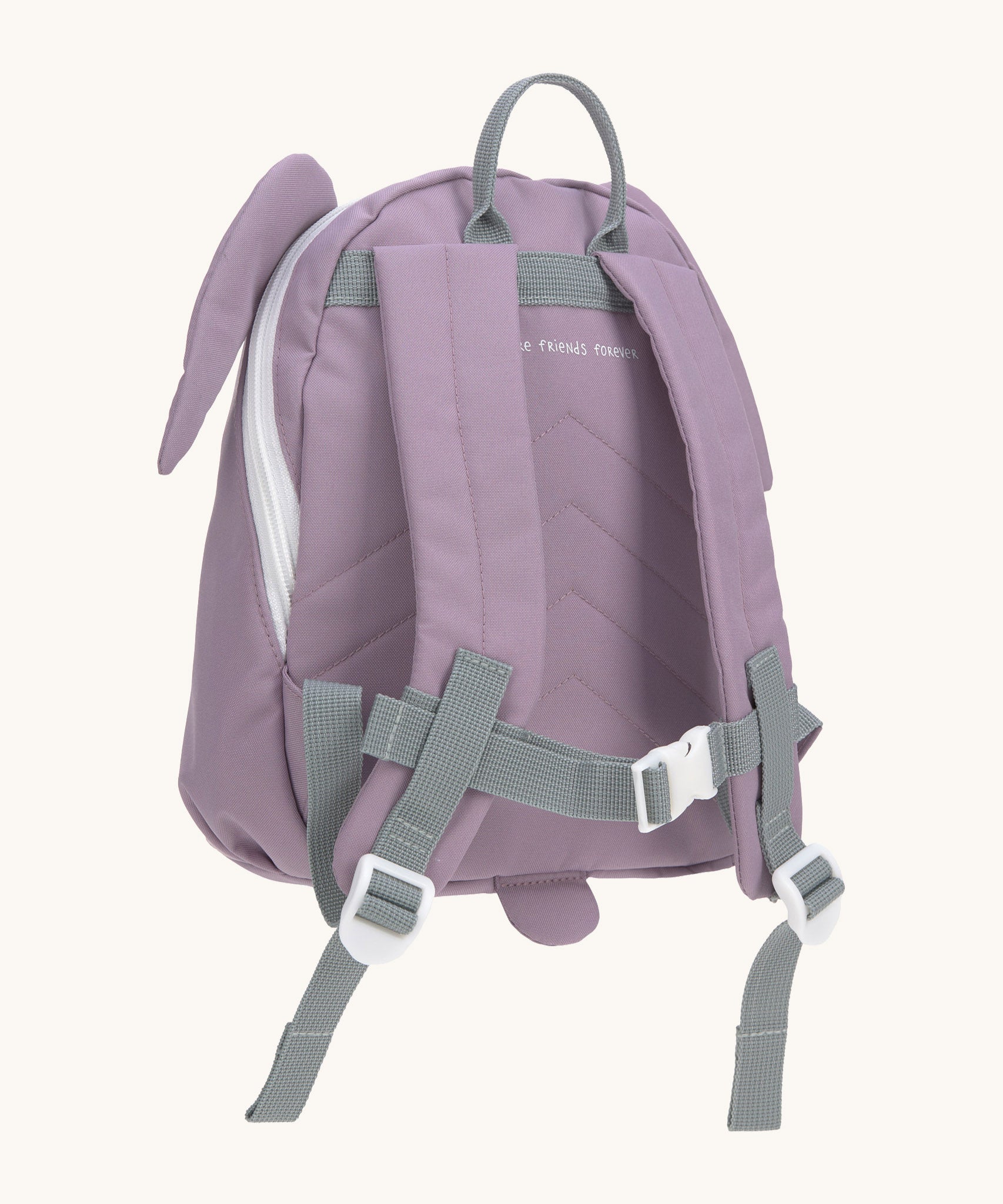 The back of the Lassig kids tiny bunny backpack showing the padded shoulder straps detail