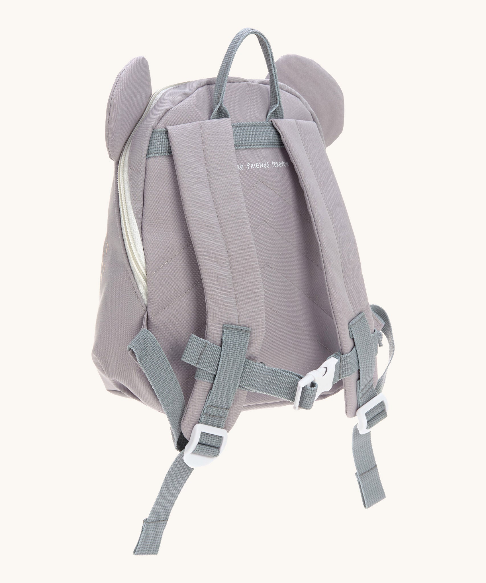 The back of the Lassig kids tiny koala backpack showing the padded shoulder straps detail