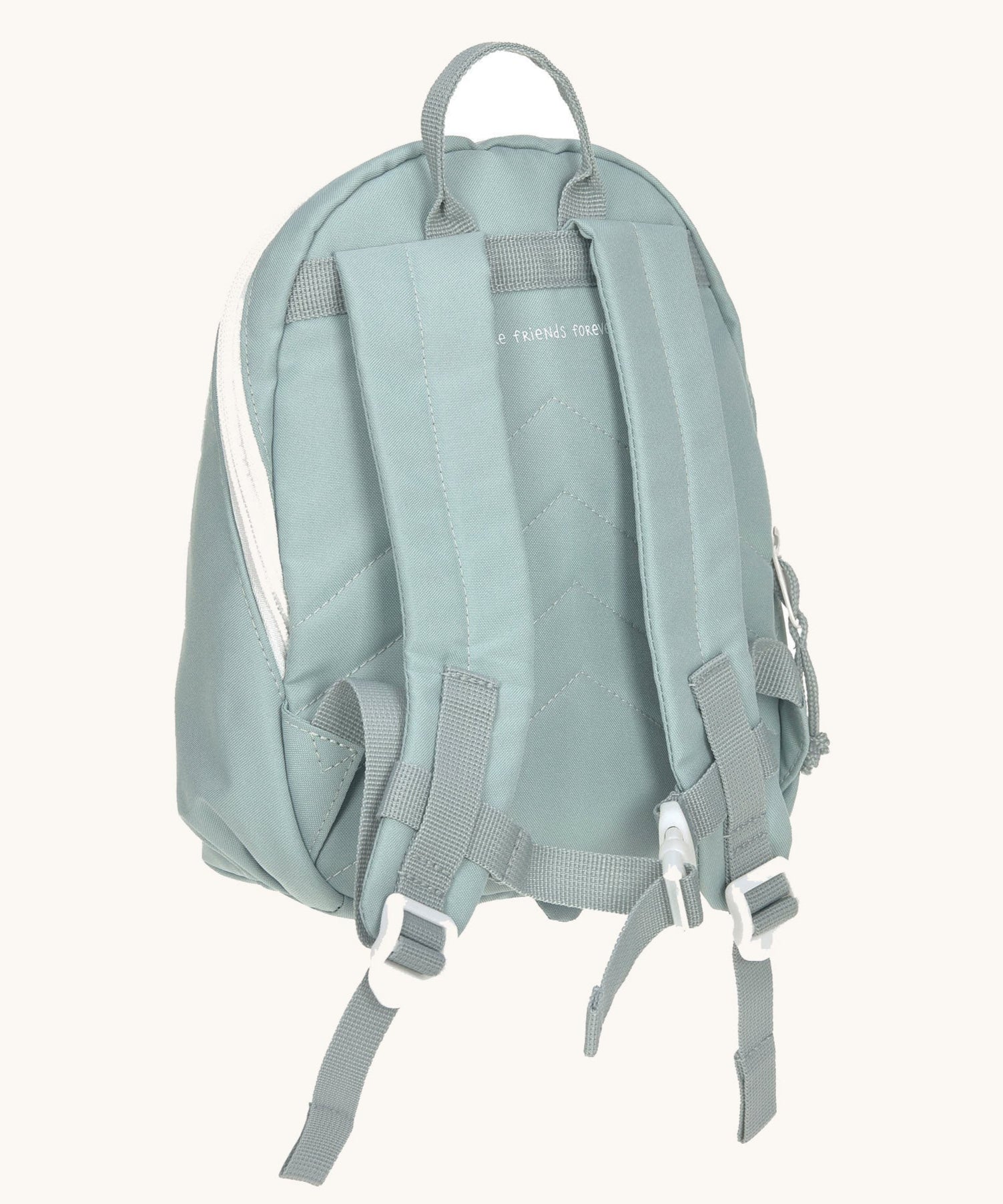 The back of the Lassig kids tiny backpack in penguin showing the padded shoulder straps detail