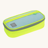 Lassig kids spacy school pencil case in neon yellow available at Babipur. A bright yellow and pastel blue spacious pencil case with a matching yellow strip . Features a zipped fastener in grey trim