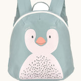 Lassig kids tiny backpack in penguin available at Babipur. A pale blue backpack with a cute playful penguin design on the front panel.