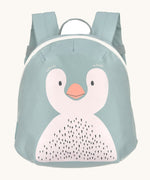 Lassig kids tiny backpack in penguin available at Babipur. A pale blue backpack with a cute playful penguin design on the front panel.
