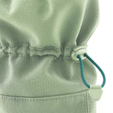 A close up of the Mamalila  baby allrounder winter booties in mint green available at Babipur showing the toggle detail