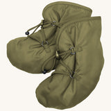 Mamalila Quilted Berlin Booties in khaki pink available at Babipur. Warm, padded snow booties for babies