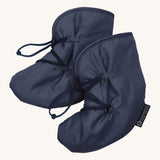 Mamalila Quilted Berlin Booties in navy pink available at Babipur. Warm, padded snow booties for babies