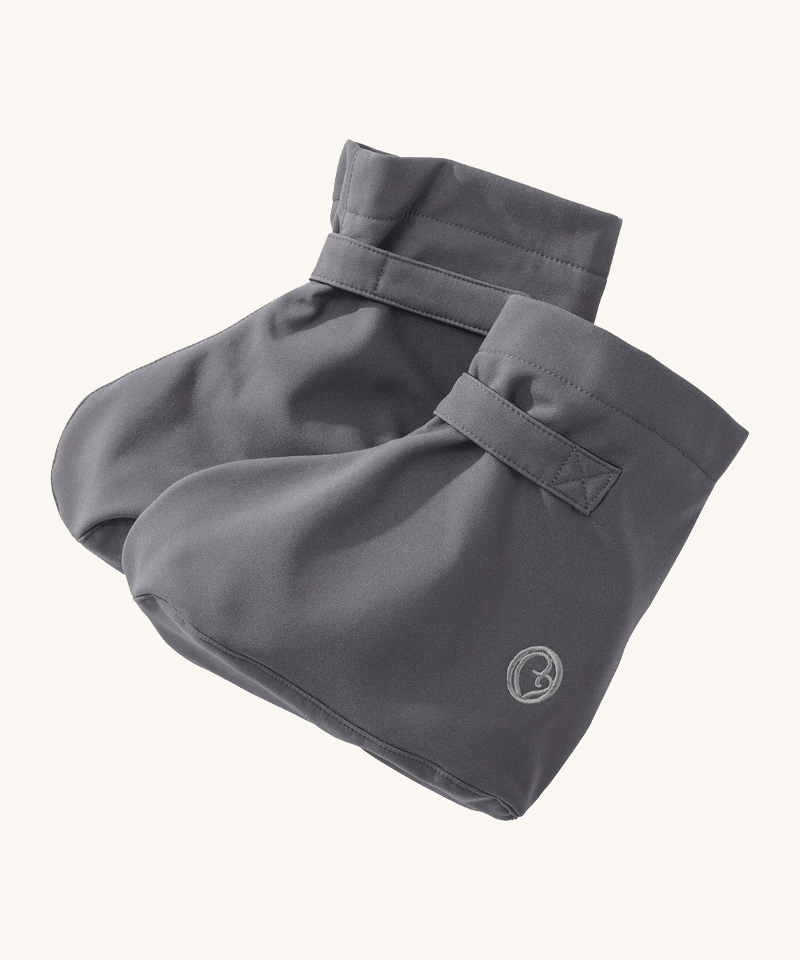 Mamalila shelter rain booties in anthracite available at Babipur. A dark grey waterproof and windproof baby shoe with a velcro tab for a easy fit