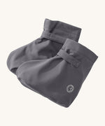 Mamalila shelter rain booties in anthracite available at Babipur. A dark grey waterproof and windproof baby shoe with a velcro tab for a easy fit