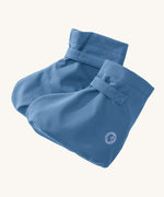 Mamalila shelter rain booties in vintage blue available at Babipur. A light blue waterproof and windproof baby shoe with a velcro tab for a easy fit