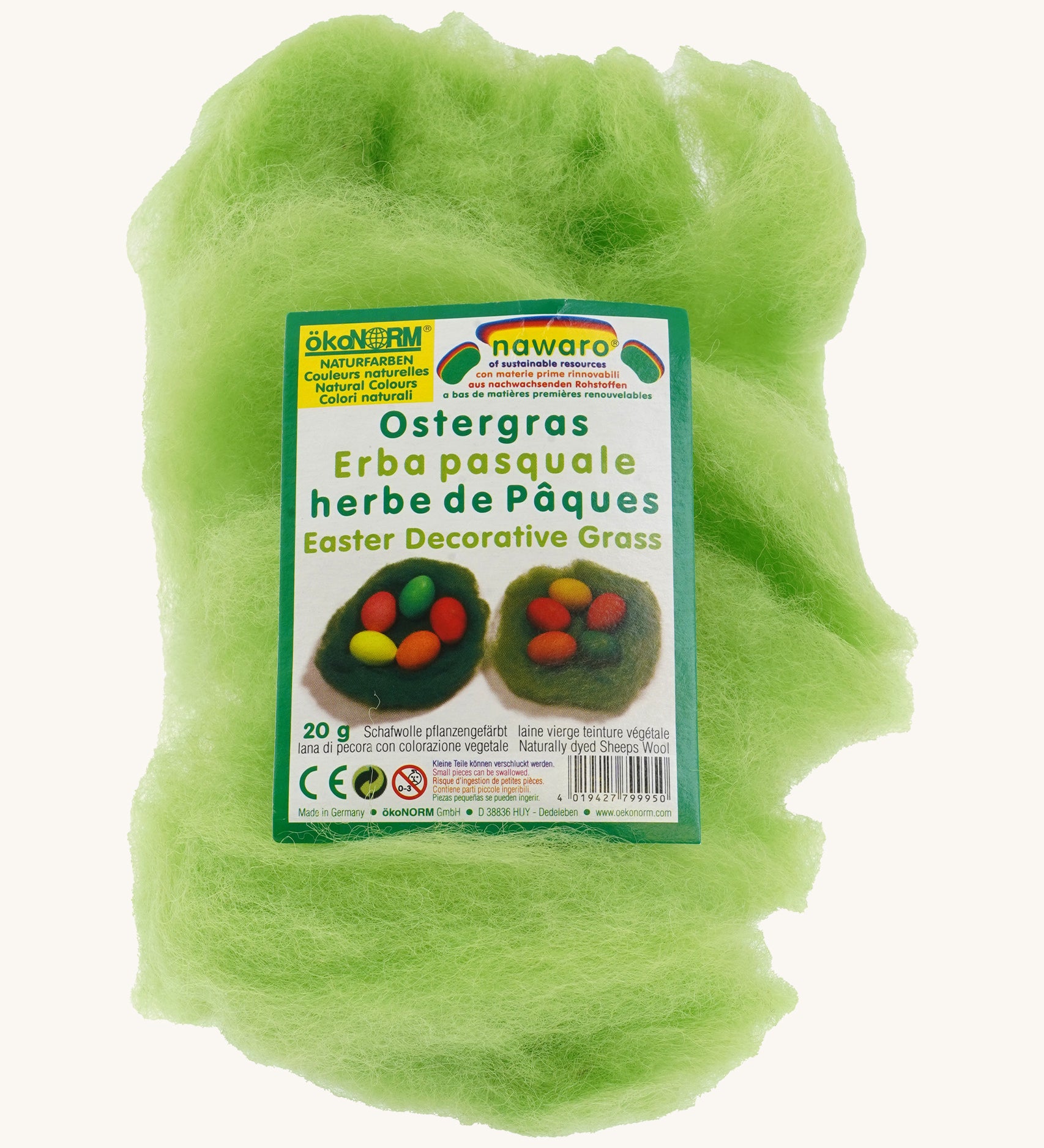 Okonorm green natural decorative sheeps wool