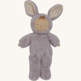 Olli Ella cozy dinkum bunny twinkle doll in lilac colour, available at Babipur. This is a soft and fluffy doll with a sleeping face and cute floppy ears