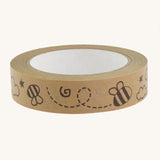 Babipur Kraft Eco Paper Tape with Buzzy Bee Print on a cream background