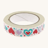 Babipur Eco Paper Tape - Love Heart on a cream background