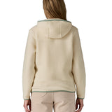 The back of the Patagonia Retro Pile Hoody in natural/ellwood green available at Babipur
