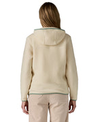 The back of the Patagonia Retro Pile Hoody in natural/ellwood green available at Babipur