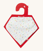 Piccalilly Ditsy Star Muslin Bandana Bib & Burp Cloth with delicate and colour stars and moon print on white fabric