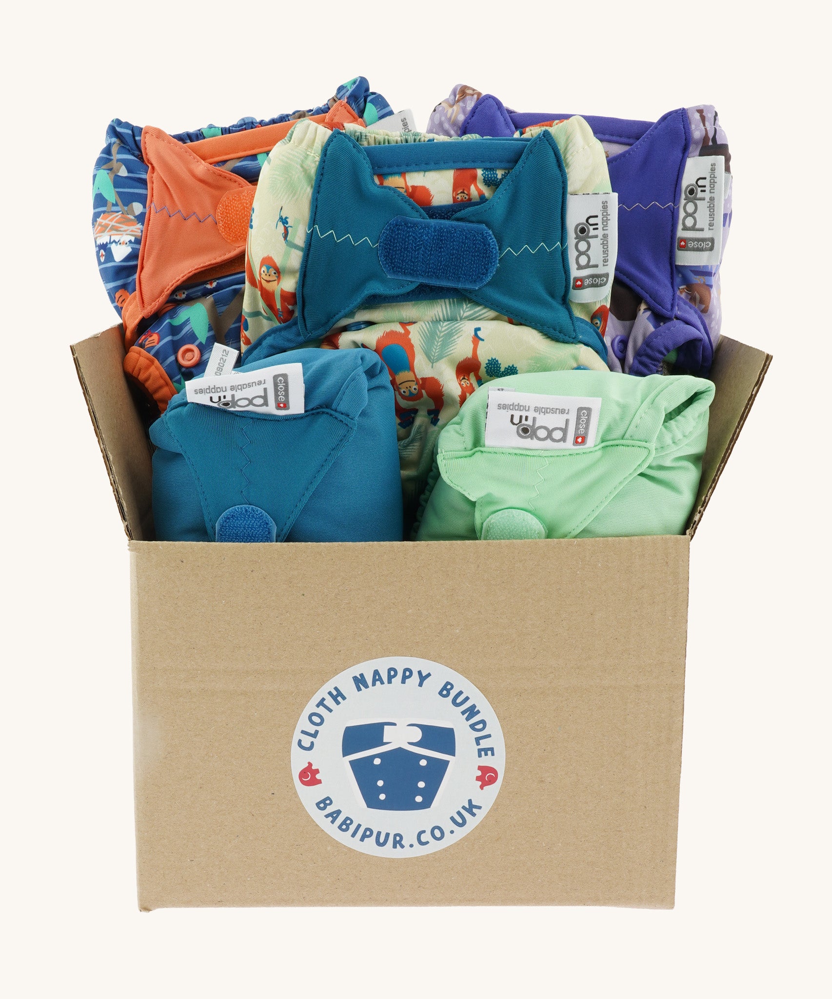 reusable nappy super save bundle, 5 nappies in a box